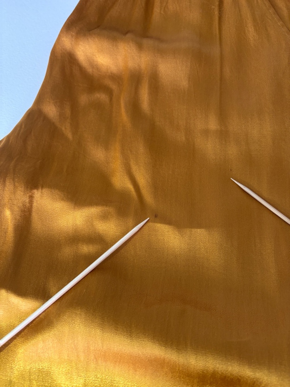 Silence + Noise Kara Satin Culotte Wide Leg Pants Mustard Gold Pull On Size M - Picture 11 of 11